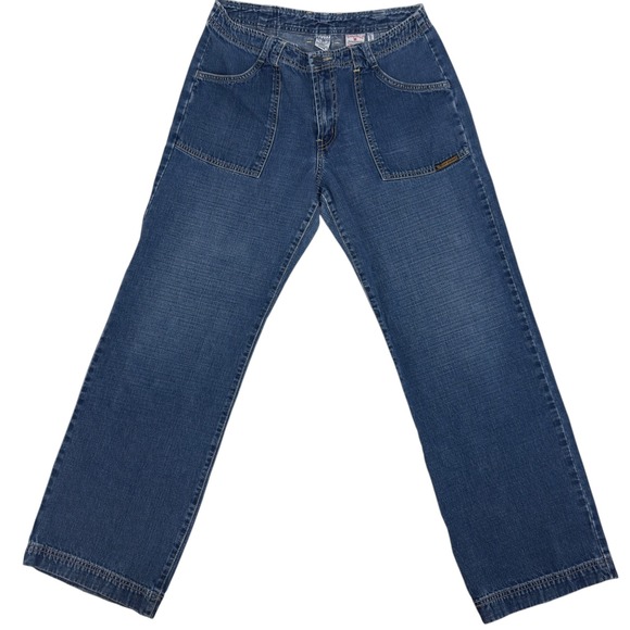 VTG Lucky Brand Gene Montesano Made in USA 90s Women 12/31 Carpenter Dungarees - Picture 2 of 12